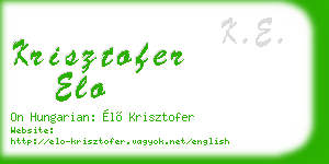 krisztofer elo business card